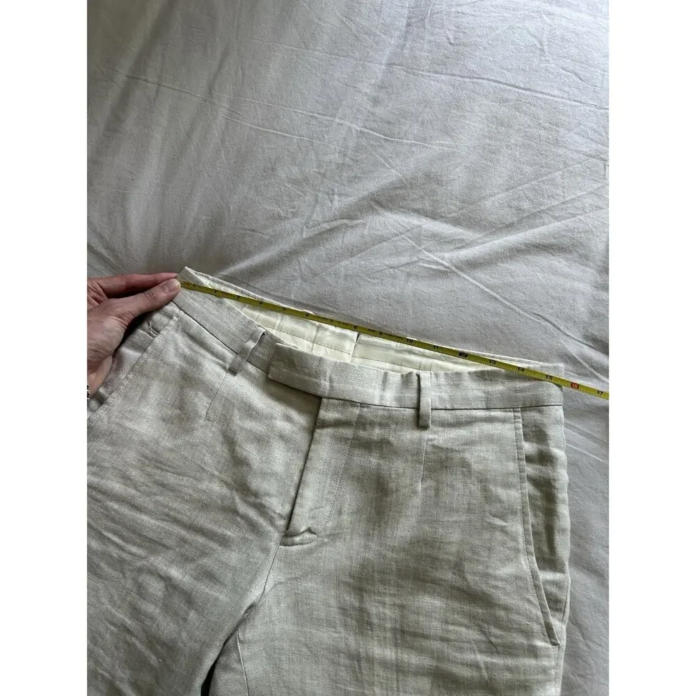 Men’s Billy Reid Dress Pants Size 30 (31x33) Herringbone Cotton Ecru Off White